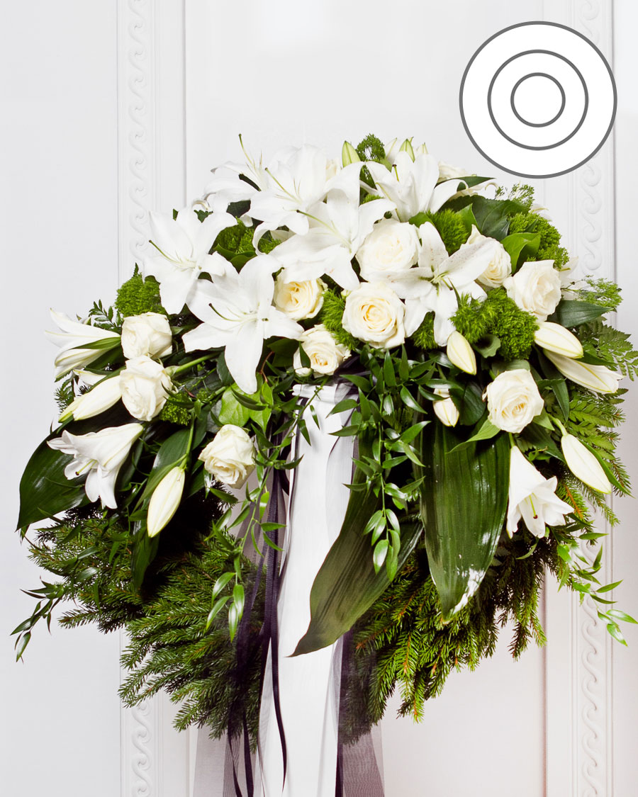 Funeral Wreath with Ribbon Sympathy & funeral Interflora Latvia